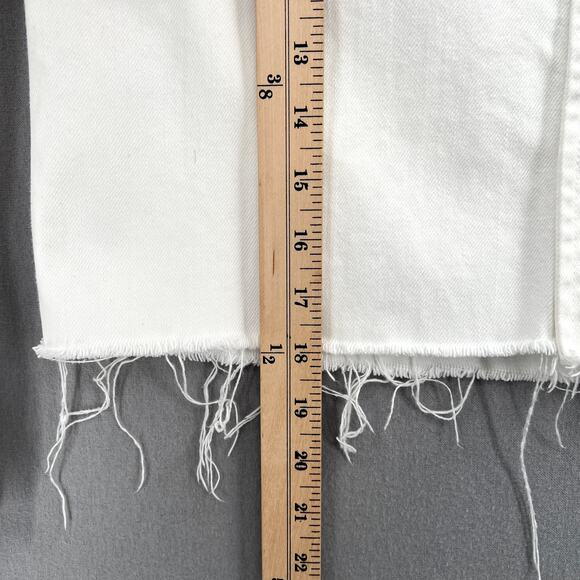 PISTOLA Denim Cut Off Crop Shirt Jacket Womens XS White Distressed Button Front - Picture 15 of 15